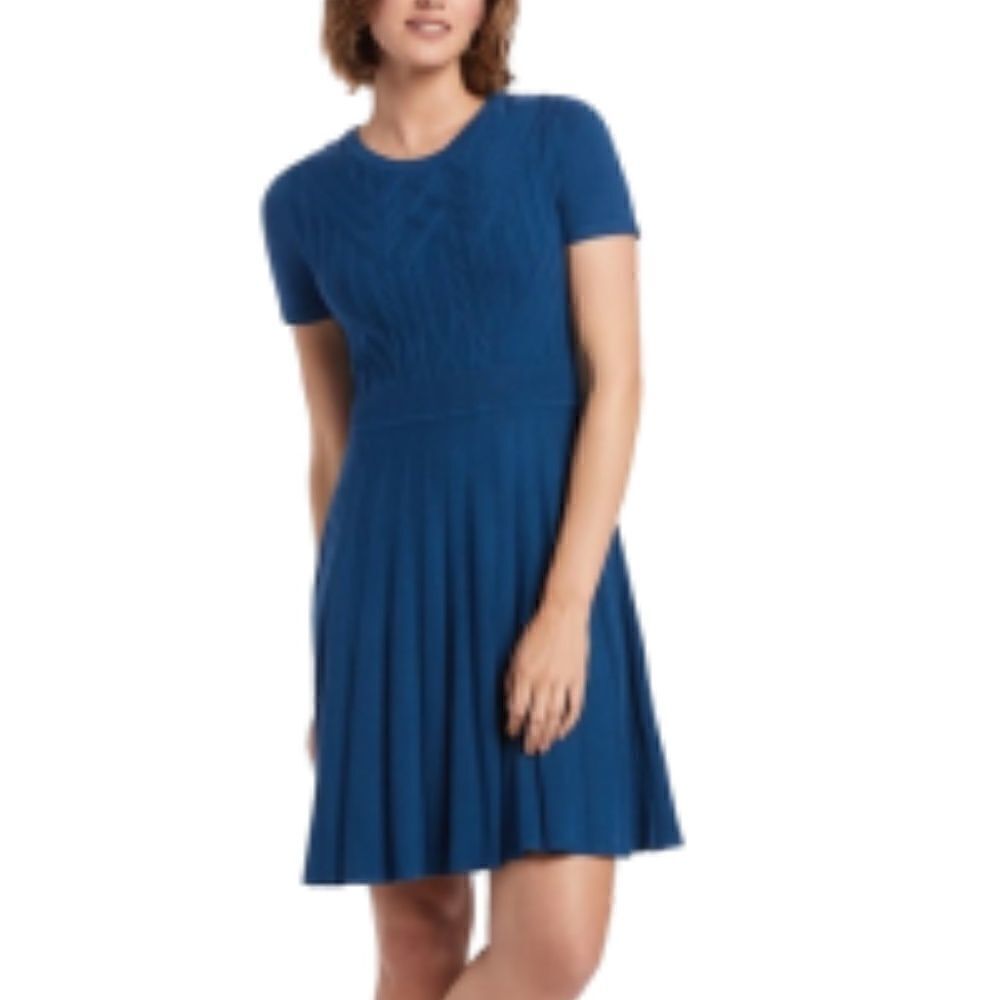 Draper James Short Sleeve Blue Sweater Dress Size XS